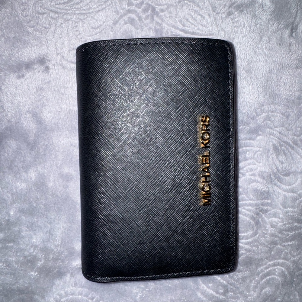 Michael Kors Black and Gold Card Holder